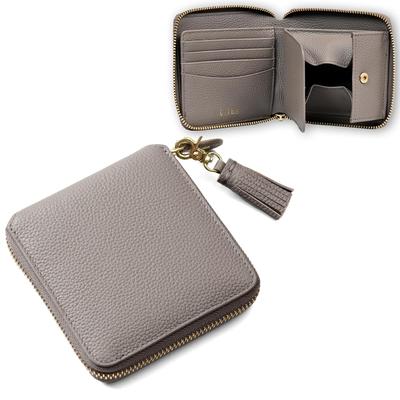 Lilbs Slim Bifold Marke Große Echte Münzli4 GREIGE Damen Geldbörse, Name, Kapazität, Leder, Niedlich, Kompakt, Beliebt, Schlank, Bargeldlos, Herren, Geldbörse,