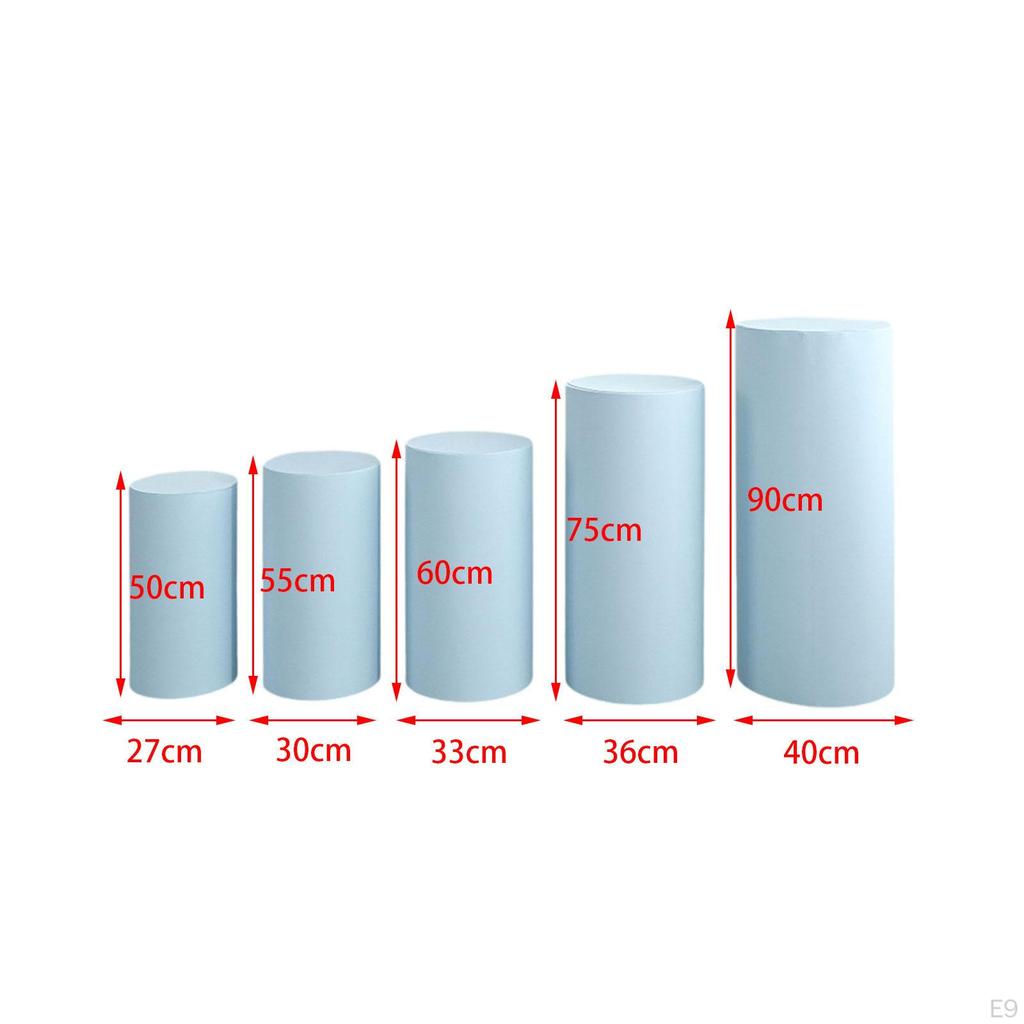 5 Pack Cylinder Display Stand Covers for Events