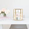 Glass Vintage Jewelry Box Octagon Jewelry Display Organizer Vanity Cabinet Decor Keepsake Cosmetic Makeup Storage Jewelry Box