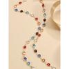 Fashion Colorful Crystal Chain Necklace for Women Simple Silver Color Long Y-shaped Clavicle Chain Necklace Party Jewelry Gifts