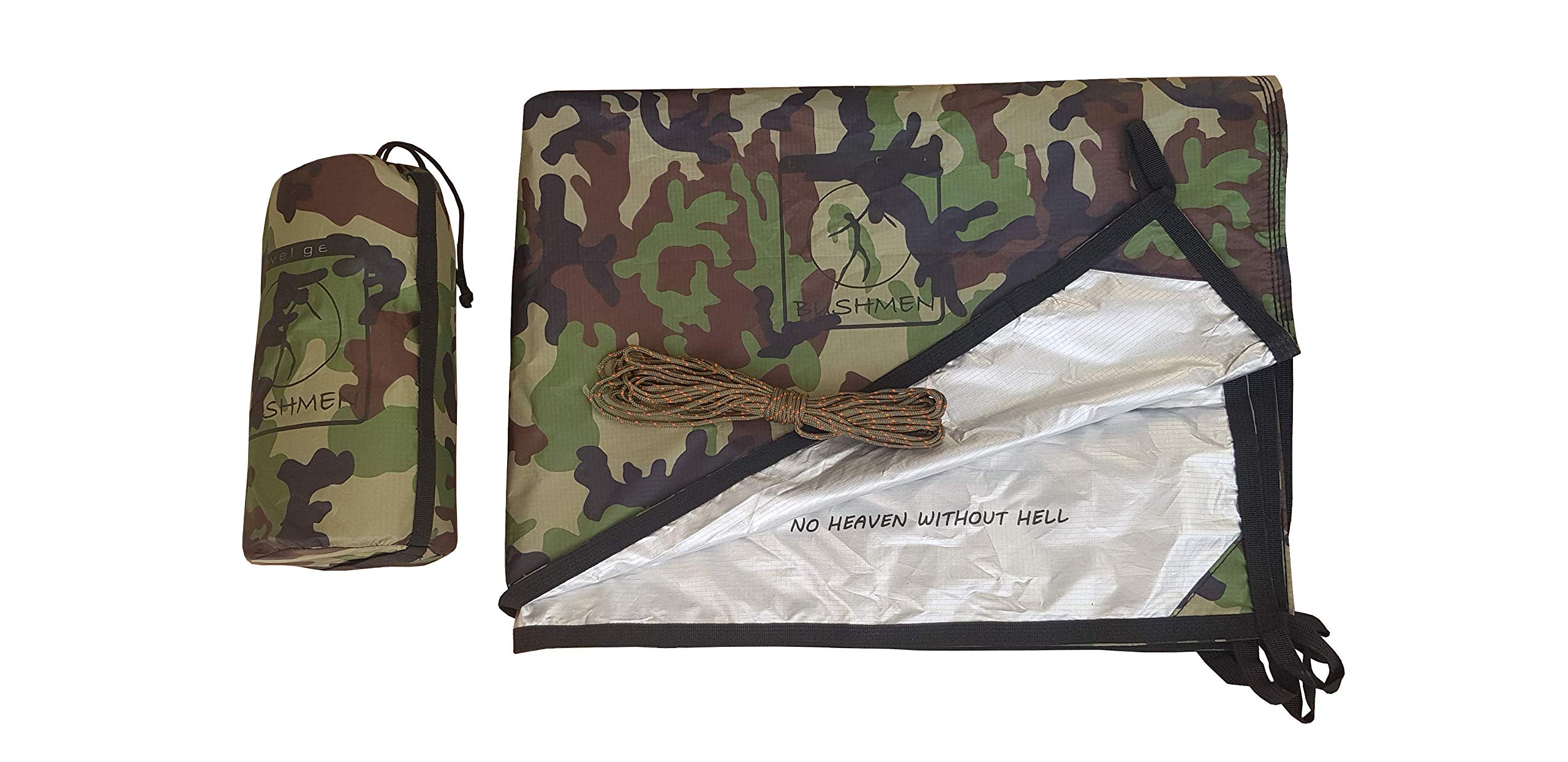 BUSHMEN Travel Gear 3x3 CAMO Thermo Official Japanese Product Thermo-tarp Tarp, Camouflage,