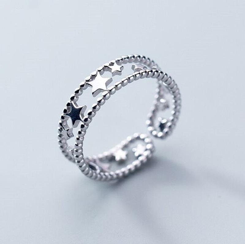 

Кольцо женское простое трендовое звездное электрокардиограмма любовное кольцо модное нерегулярное темпераментное Ins аксессуары Opening adjustable