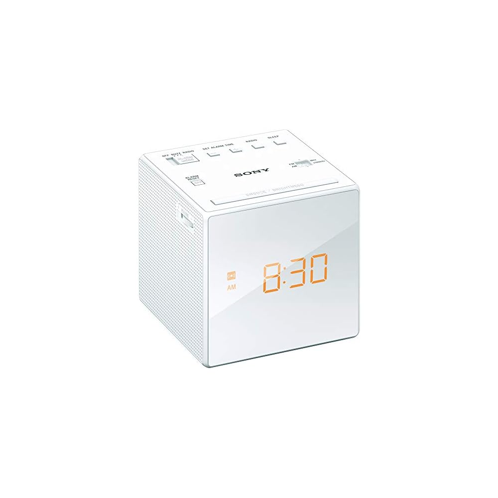 Sony Clock Radio ICF-C1: FM/AM/Wide FM compatible, Sleep Timer, White ICF-C1 W