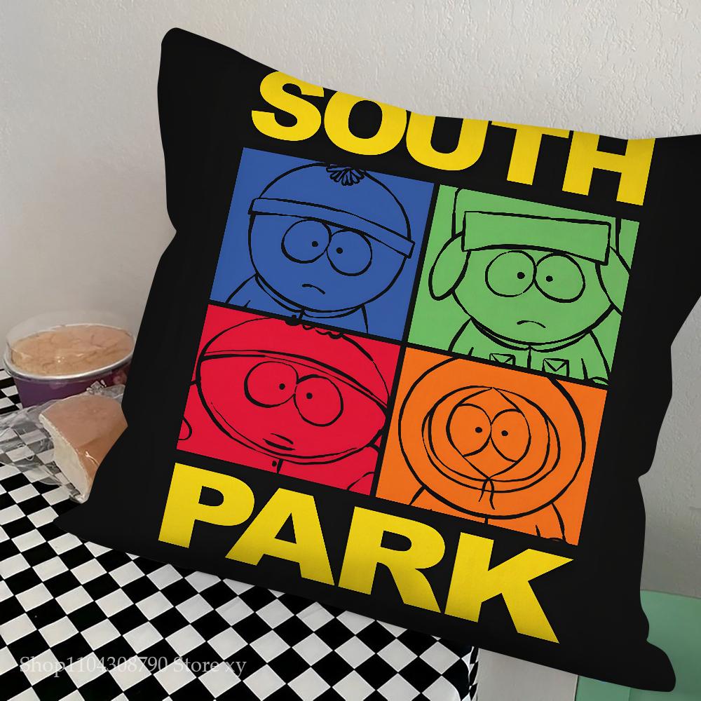 Funny S-South-P-Park Anime Pillow Case Square Pillow Bedroom Sofa Leisure Comfort Cushion Car Living Room Home Decoration