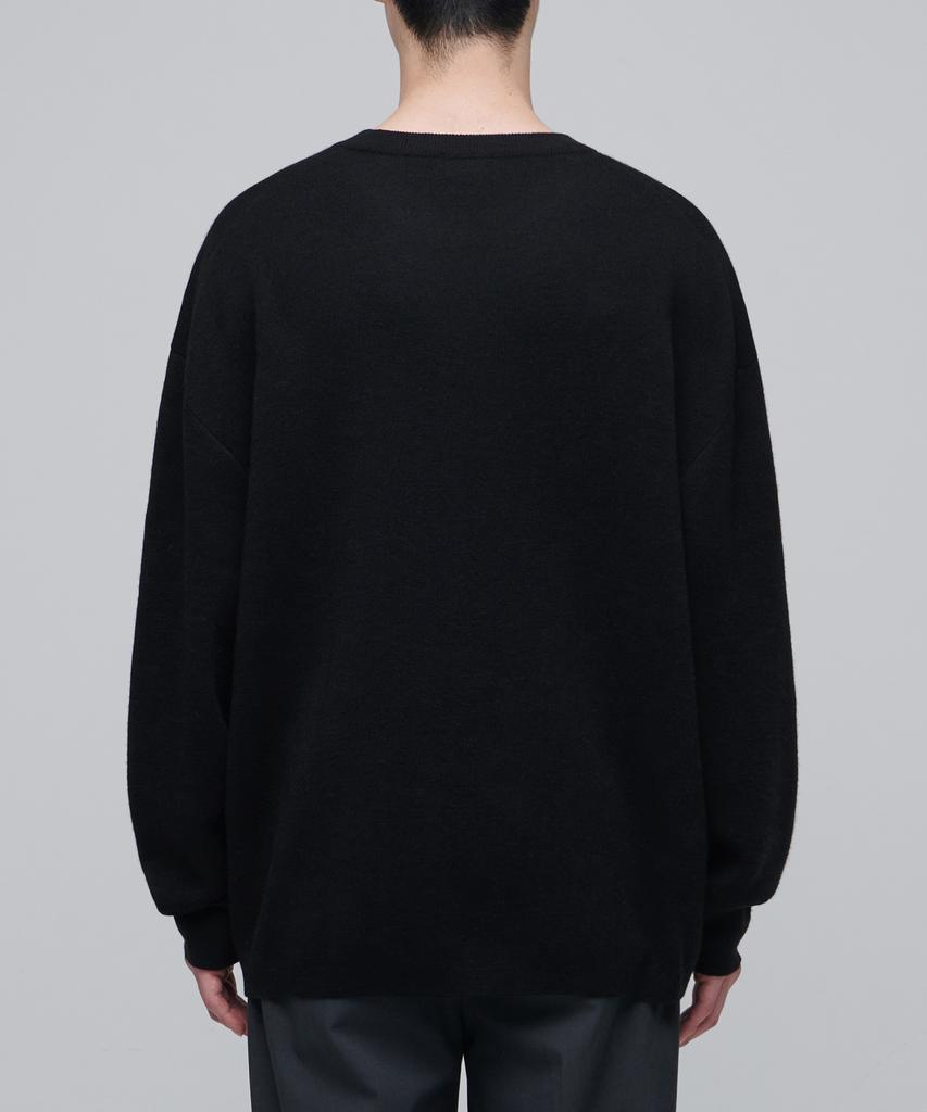 Musinsa Standard Minimal Oversized Crew Neck Knit [Black]