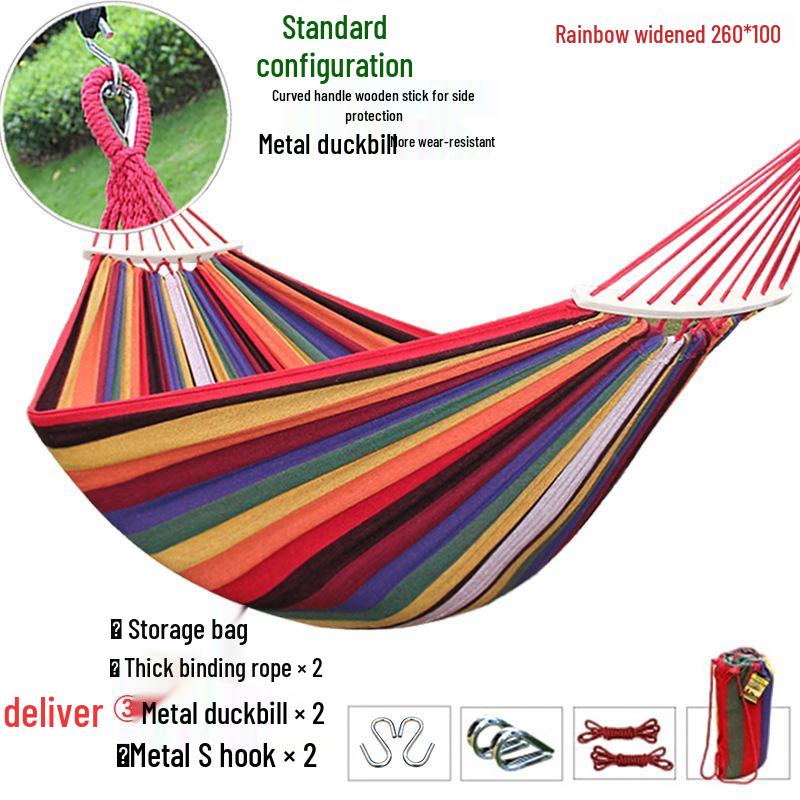 Double Outdoor/Indoor Hammock Bed: Adult Swing, Hanging Rope Chair & Rocking Net for Sleeping
