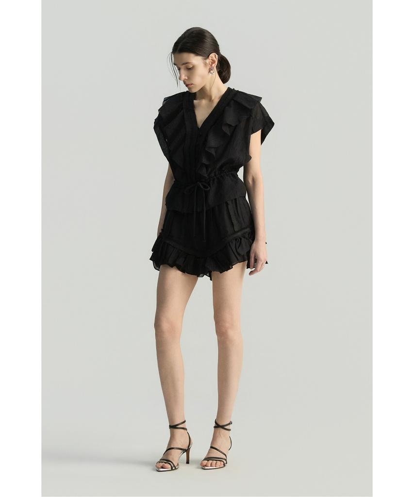 IROWOMEN Jovianne Ruffle Banding Shorts Iopom26108Bkx