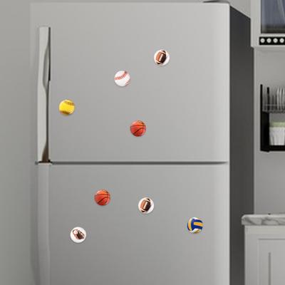 2Pcs 25MM Rugby Refrigerator Magnet Synthetic Resin Home Decoration Mini Football Baseball Volleyball Microwave Oven Fridge Magnet Sports Enthusiasts