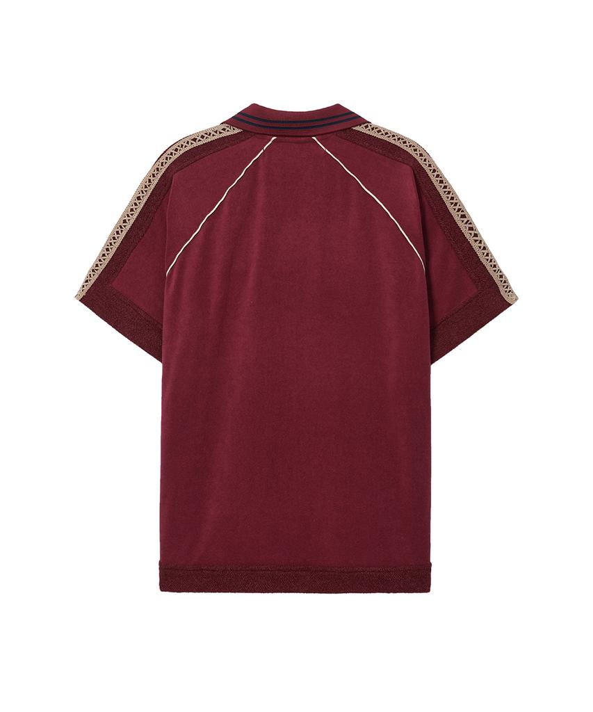 ADSB ANDERSSON BELL Lagos Terry Open Collar Shirt Atb1552M(Wine)
