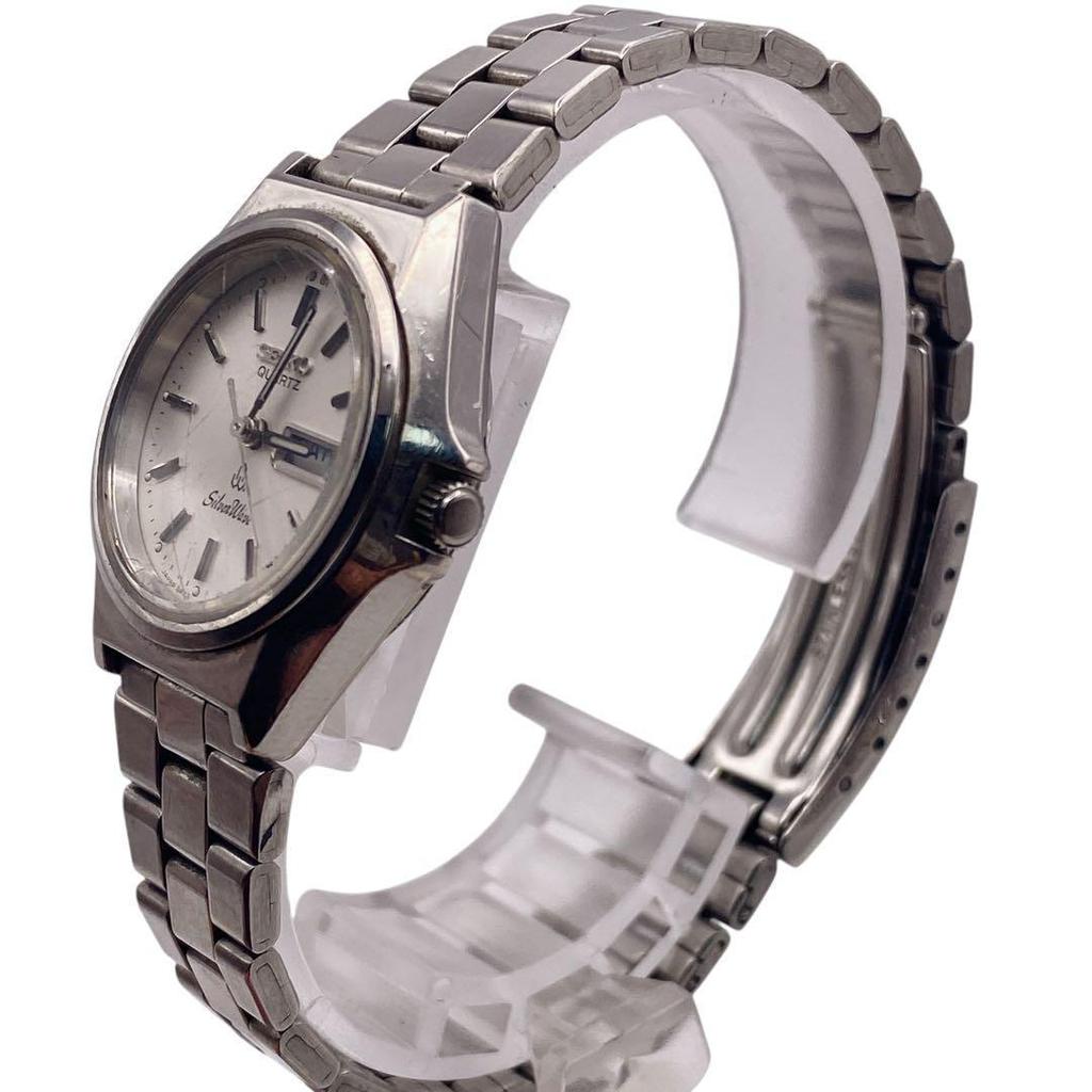 [USED] SEIKO Silver Wave Date Silver Women's Watch 889