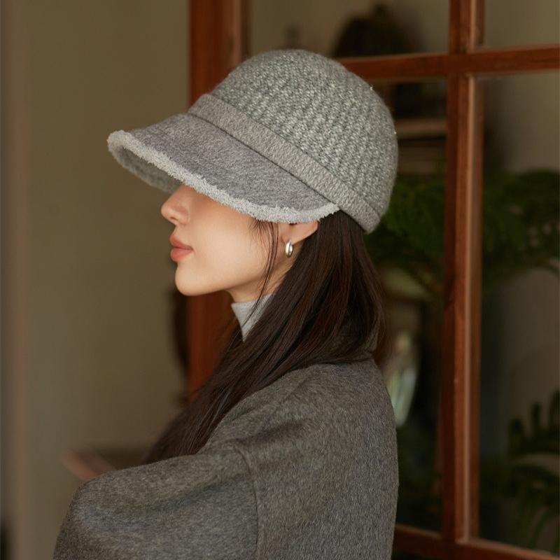 Fashion Cap Autumn Winter Warm Cold Ladies Bucket Hat Casual Knitted Wool Equestrian Hat