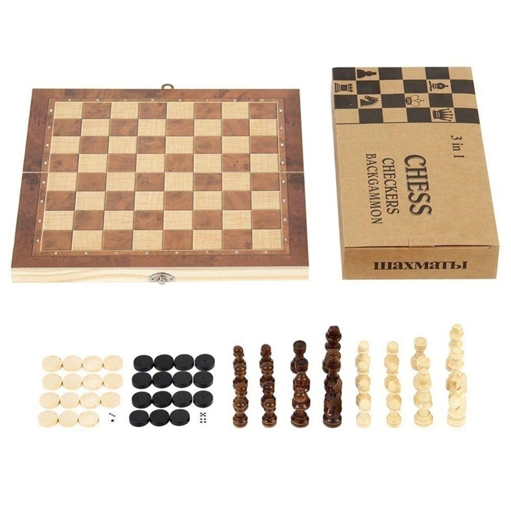 3-in-1 Board Games Set Chessboard International Chess Game Parent-child Game