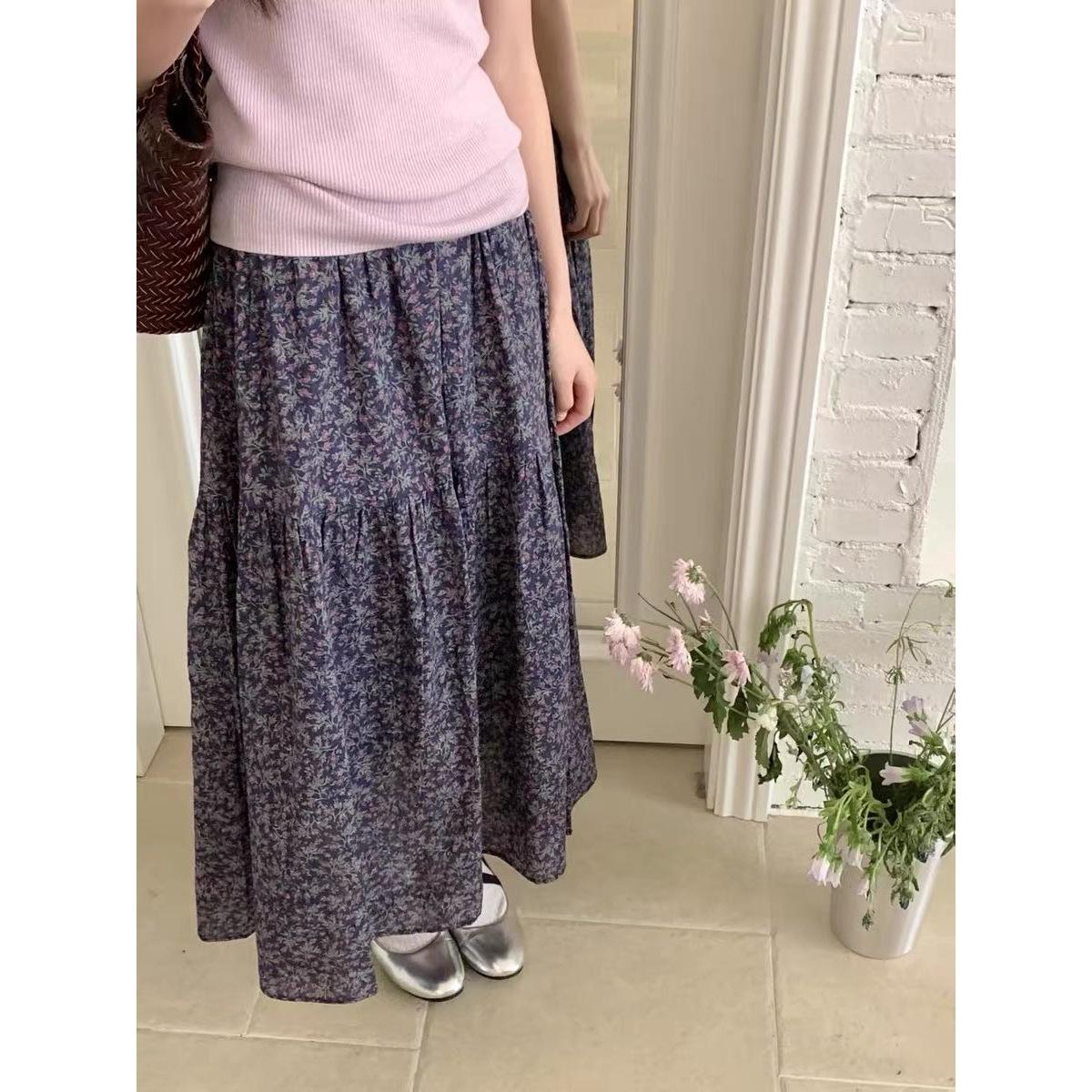 

Весна 2025 Женская Ретро Юбка Миди А-силуэта с Цветочным Принтом и Высокой Посадкой 2XL 140-155 lbs