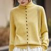 Women's Old Money Style Half-High Collar Knit Cardigan
