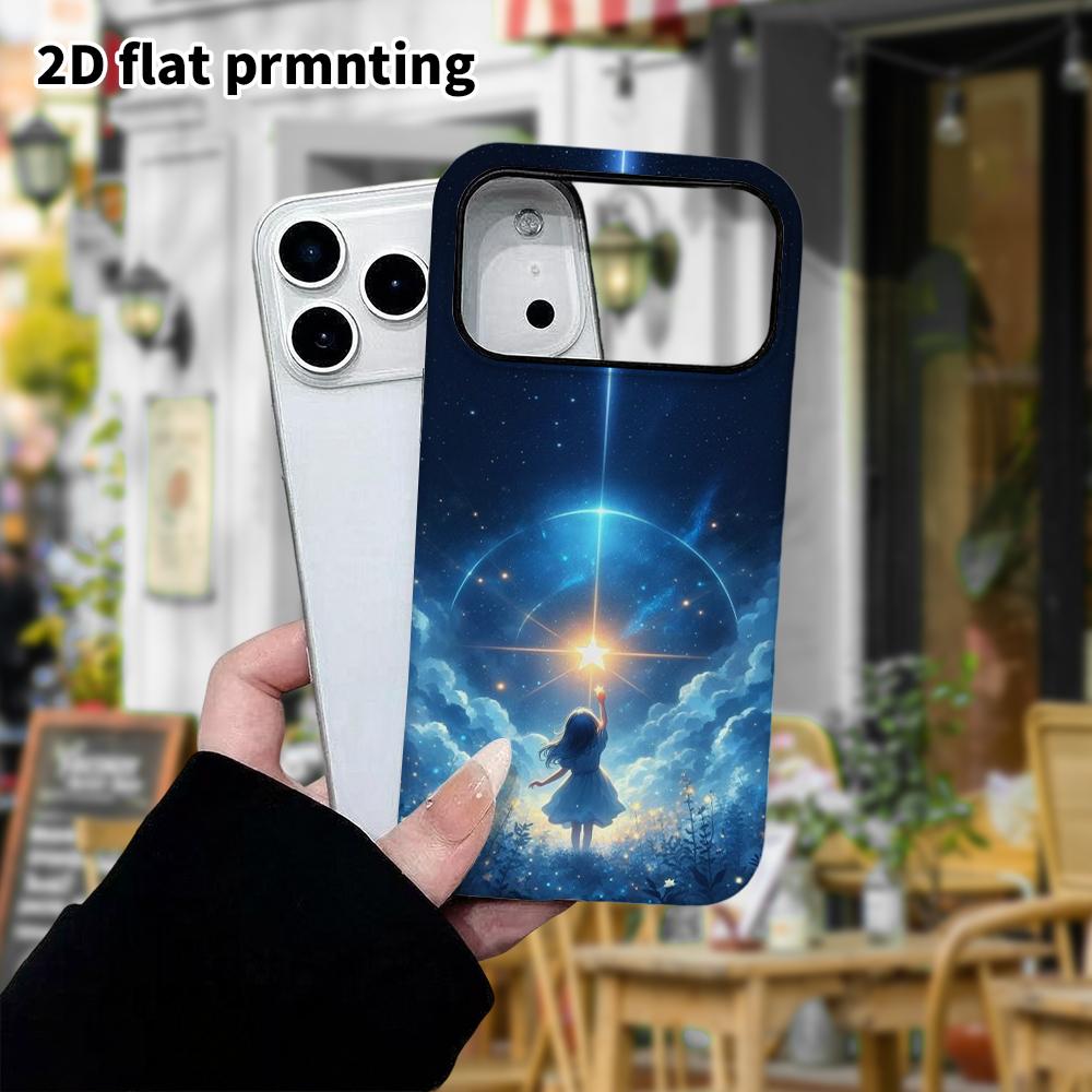Phone Case: 2D Flat Design Suitable for iPhone 18, 17, 16, 15, 14, 13 Pro Film Protective Case, Couple Style, Touch the Stars, Christmas and Halloween