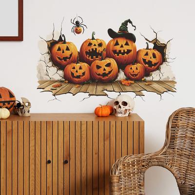 Halloween Cartoon Pumpkin Bedroom Living Room Home Atmosphere Decoration Wall Stickers