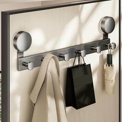 Ganchos de porta com ventosa, cabides sem perfuração com gancho 5/6/7 para entrada de banheiro e cozinha, suporte de armazenamento de alumínio para casacos e chapéus