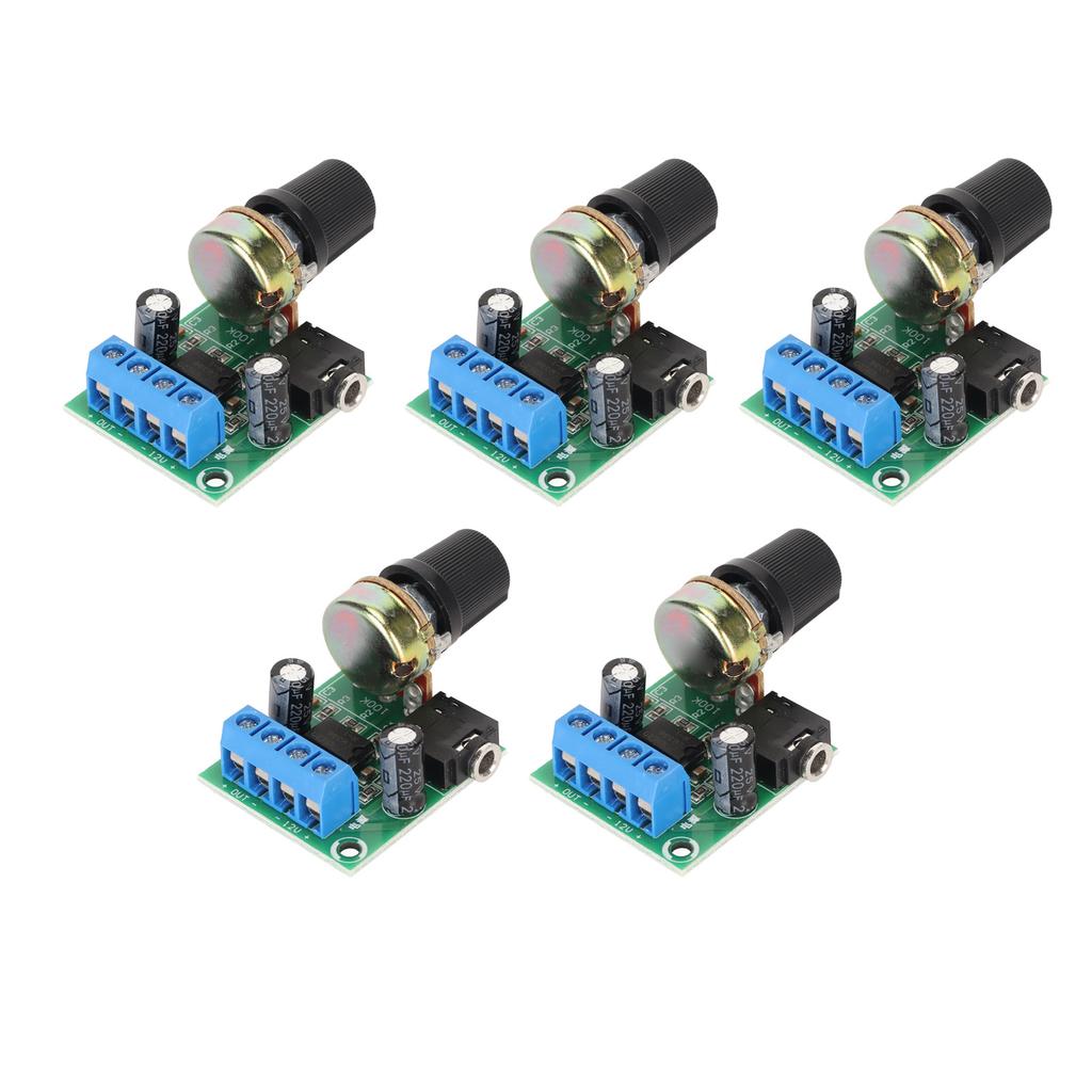 5PCS LM386 Power Amplifier Board Mini 0.5W to 10W Speaker DC 3V to 12V Sound Power Amplifier Module for Speakers