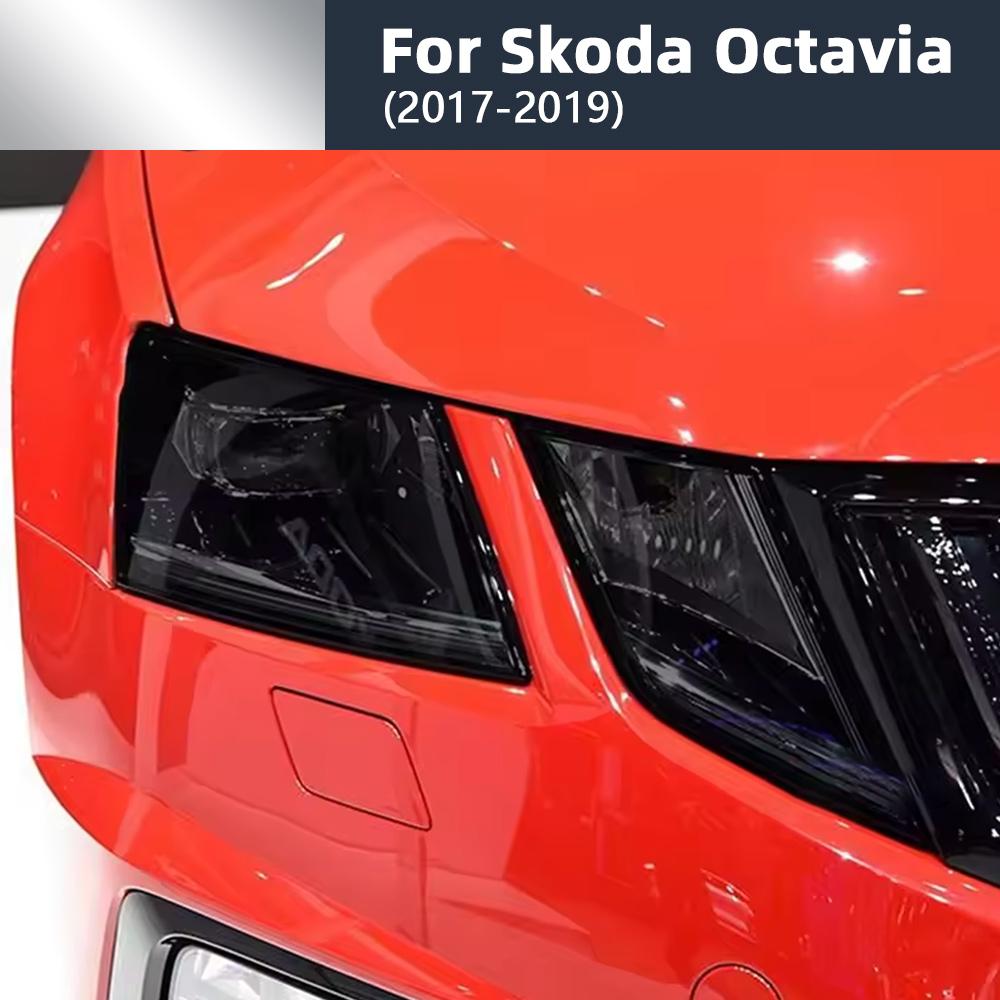 TPU-Scheinwerfer-Schutzfolie für Skoda Octavia 3 Facelift 2017-2019 - 6 Stück Rauchschwarz Getöntes Wrap