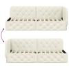L Shaped Corner Bed Frame Cream 80 X 200 Cm Velvet