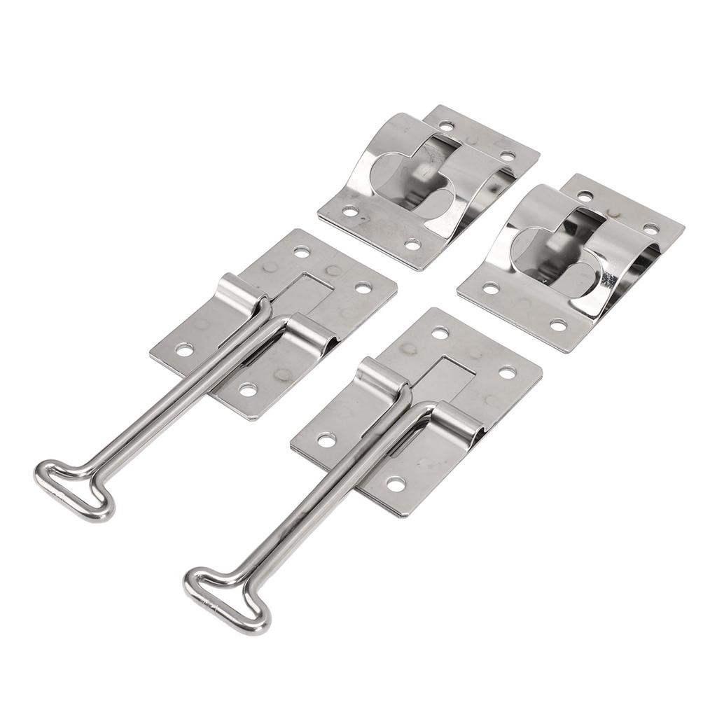 2PCS RV Door Latch 304 Stainless Steel Multifunctional T Style Entry Door Catch Holder for Cargo Trailer Camper Truck 4