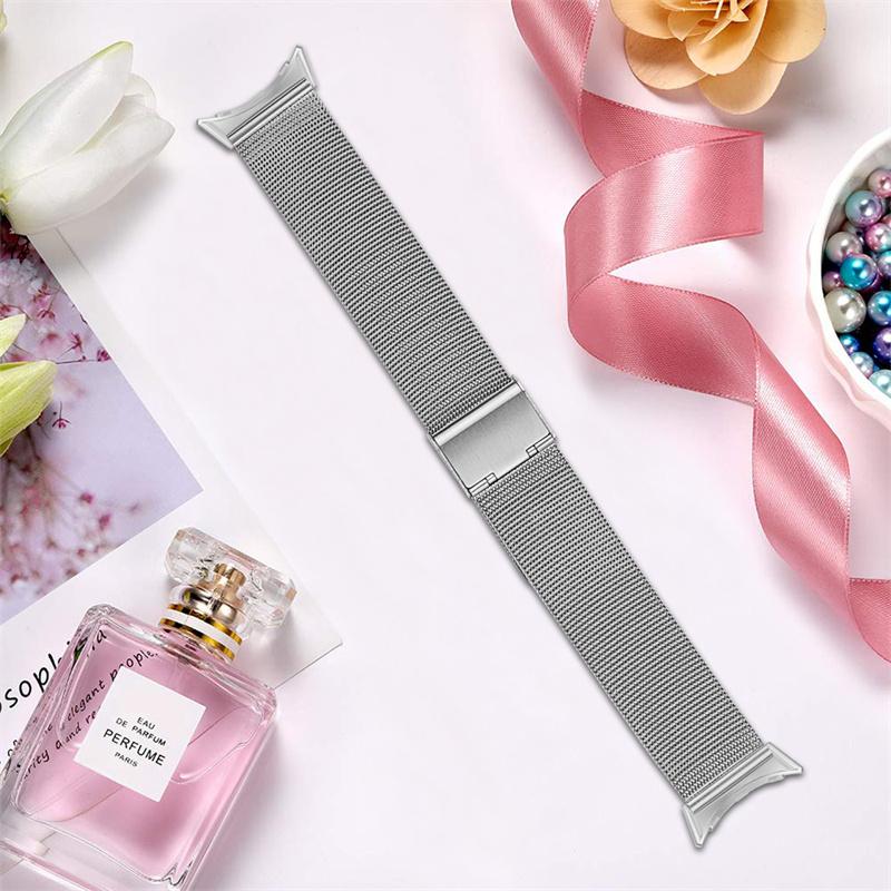 For Google Pixel Watch 3 41mm/Watch 2/Pixel Watch Stainless Steel Watch Strap Buckle Design Milanese Mesh Wrist Band Replacement