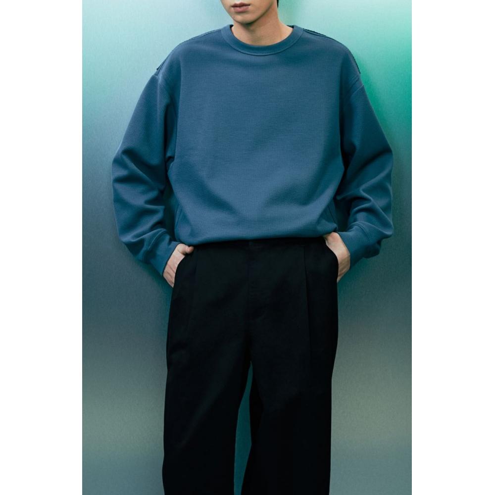H M Twill Pants Loose Fit Black