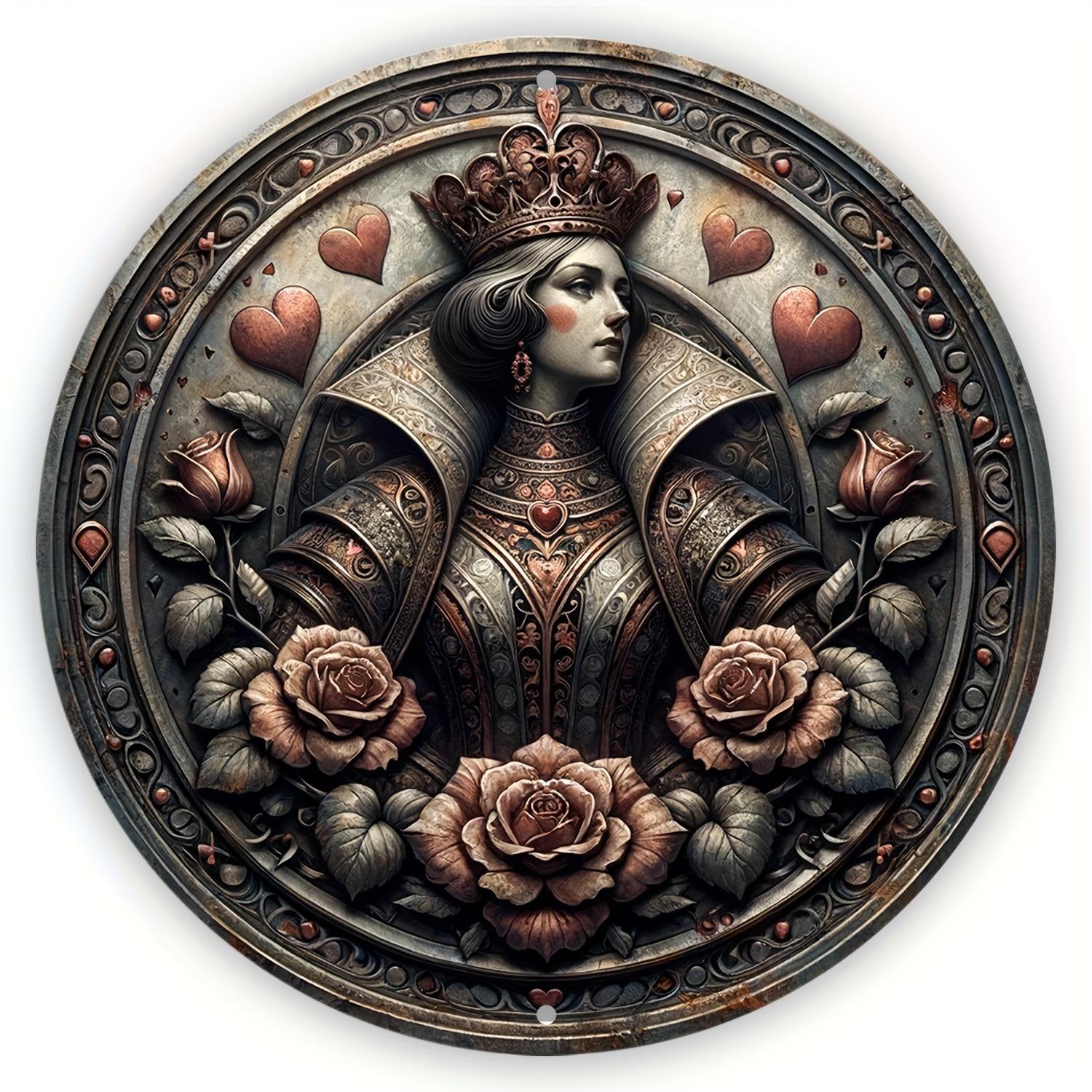 

1 шт. 2d плоский круглый деревянный металлический знак - 20 см художественная роспись венок декоративные тарелки входной декор подарочная маска тема для бара клуба дома декор стены комнаты 20cm*20cm