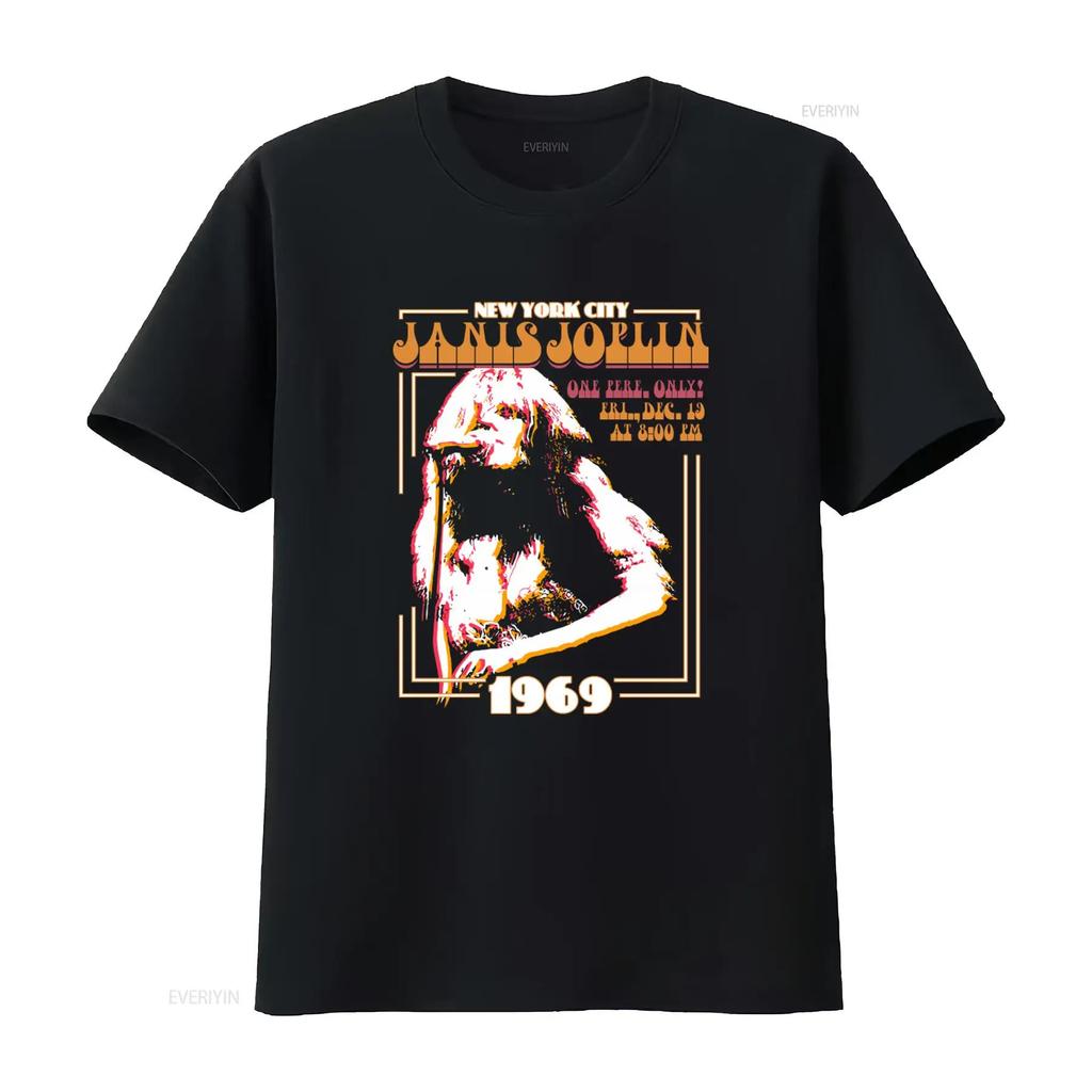 Janis Joplin New York City 1969 Concert Rock and Roll Music Vintage Style T Shirt vintage Washed Slightly homme