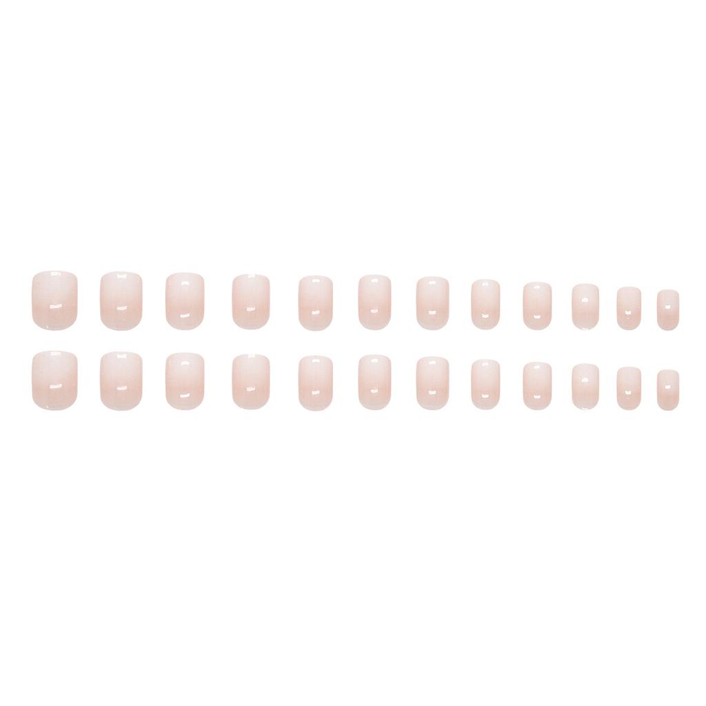 Nude Pink Ice Transparent Gradient Temperament Removable Manicure 24 Pieces Press On Nails