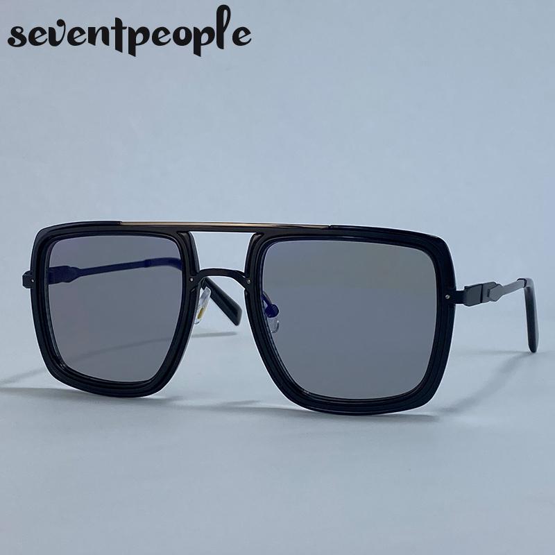 Steampunk Oversized Square Sunglasses Men  Luxury Brand Vintage Metal Outdoor Sun Glasses Trendy Double Beam Shades For Male