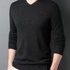 Autumn Mens And Spring Woolen Sweater Vneck Pullover Long Sleeve Woolen Knitted Bottom Sweater Fashion Mens Casual Woolen Sweater Interior
