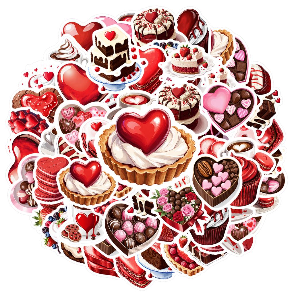 35pcs Cartoon Sweet Love Stickers Cute Valentine Stationery Stickers Stickers For DIY Phone Laptop Scrapbook Bike DIY