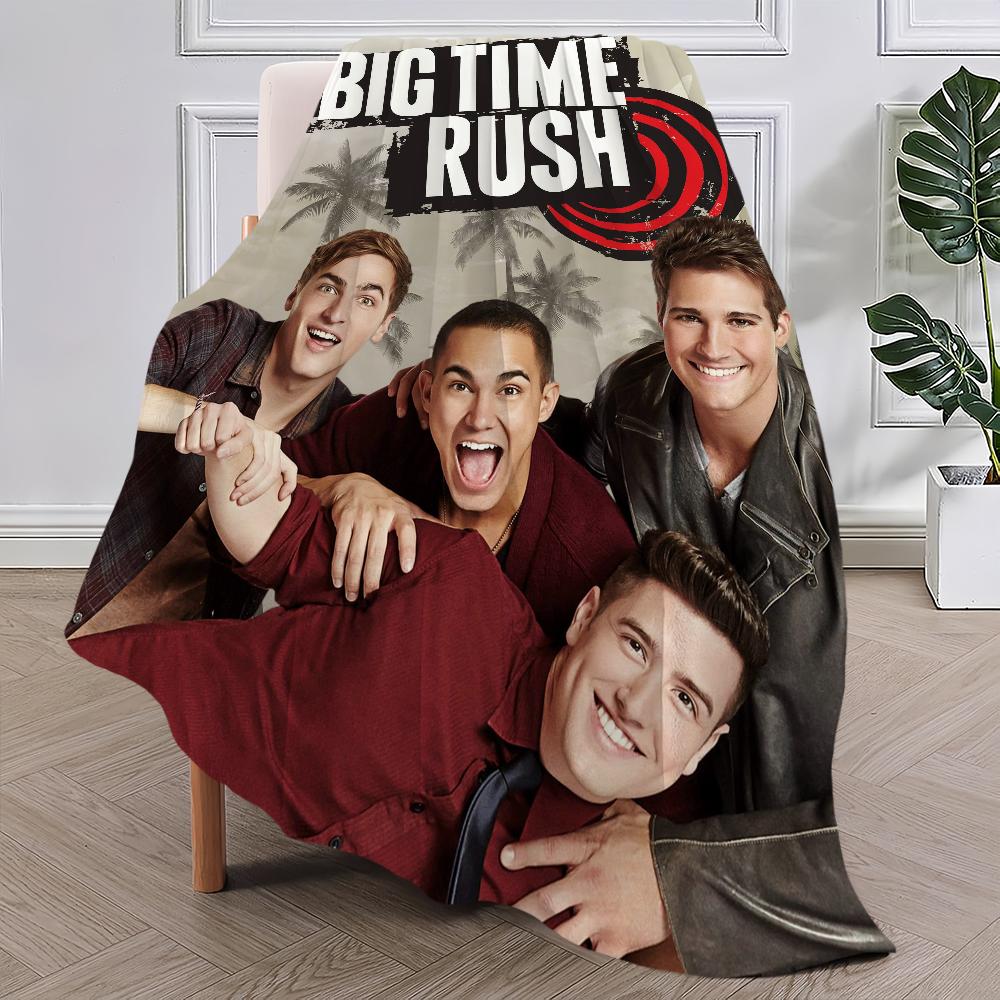 Band Big Time Rush Blanket Plush Nap Sofa Rug for Living Room Warm Office Bedroom Birthday Home Travel Kid Gifts