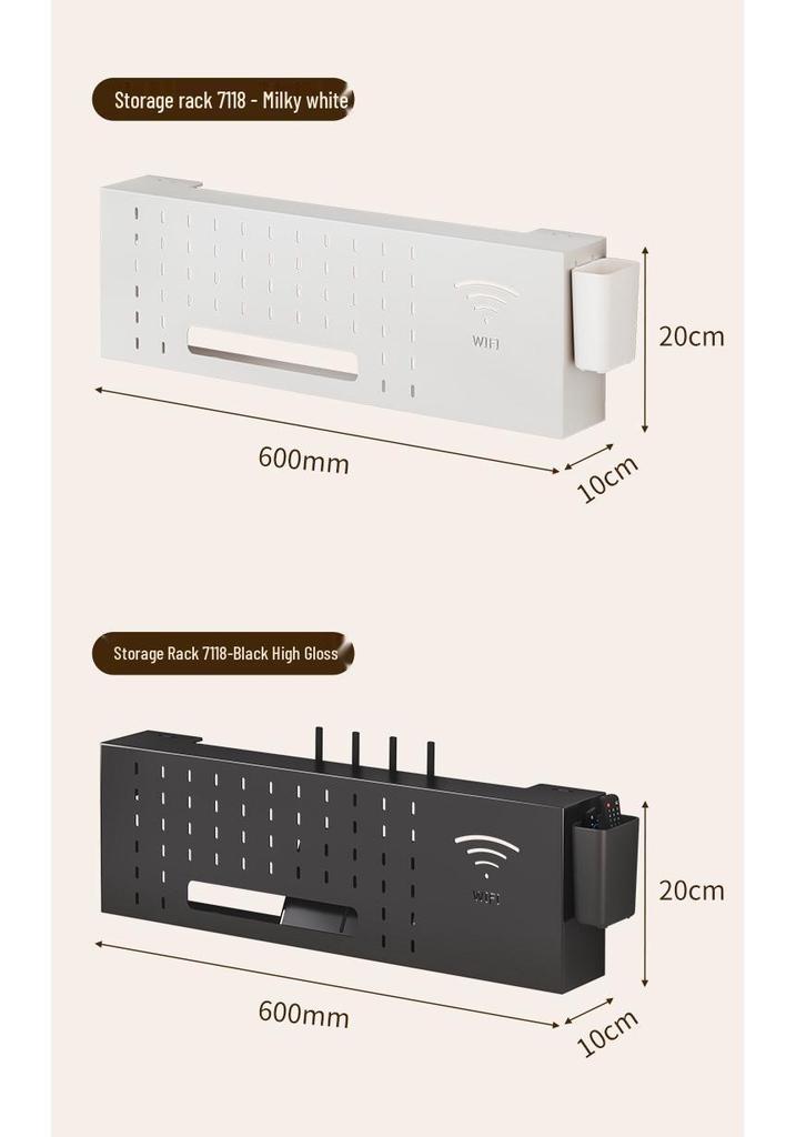 WiFi Wall TV Mount & Router Shelf - No-Punch Bracket Stand