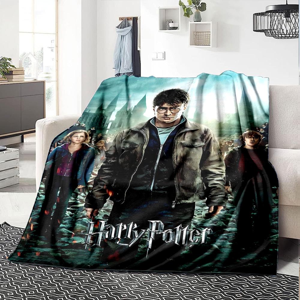 1pc Harry Potter Flannel Blanket Soft Warm Throw for Home, Office, Travel, All-Season Cozy Bedding GiftL1286
