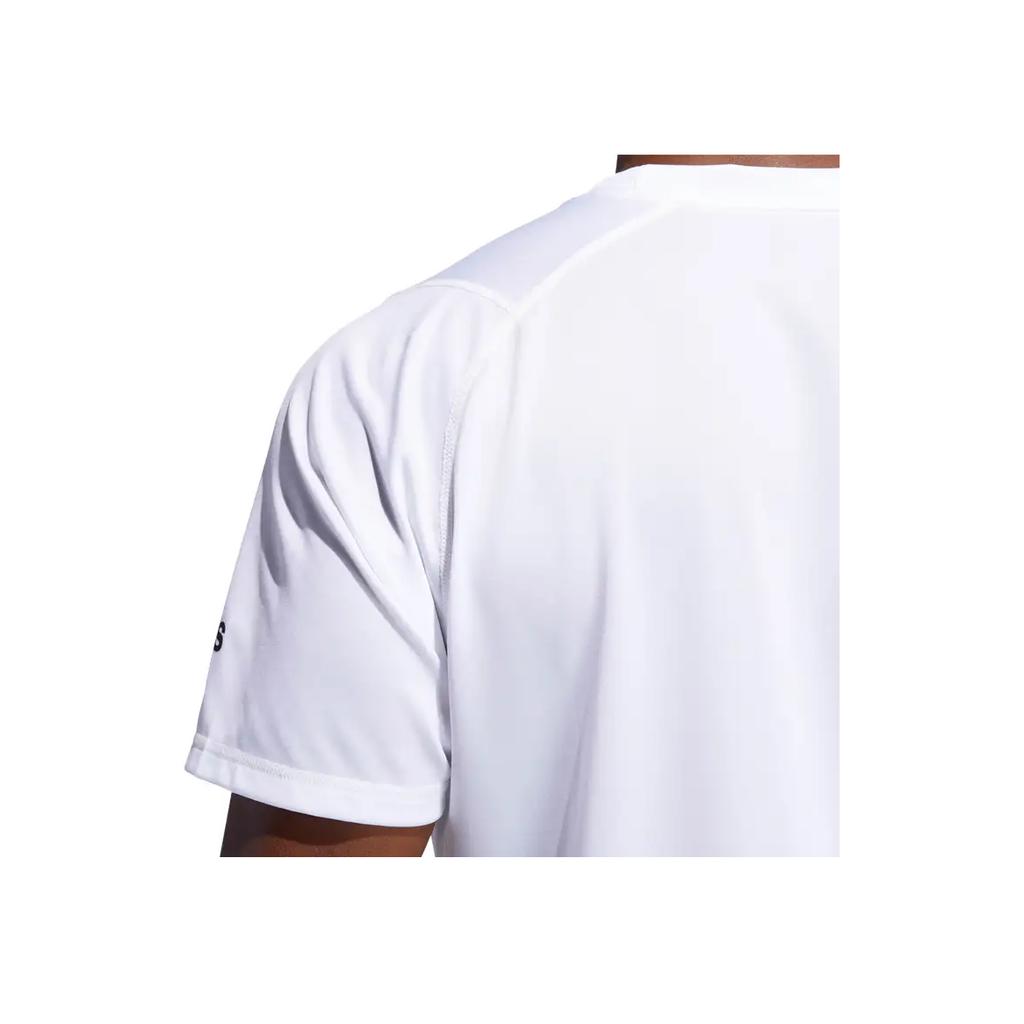 Adidas Sport Ultimate Solid Color Comfortable Crew Neck Straight Cut Short Sleeve T-Shirt Men Tops White DU1435