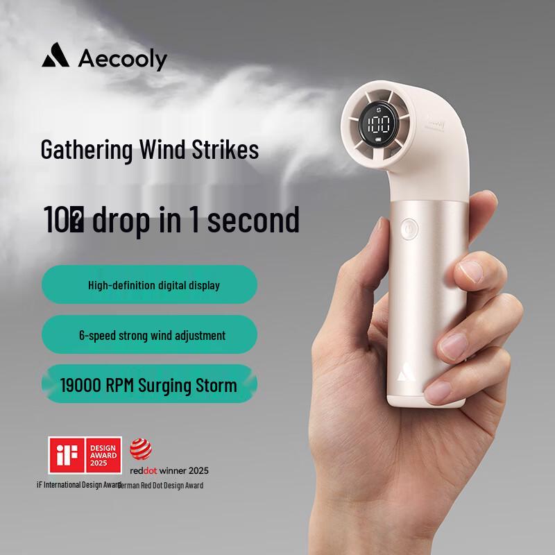 Aecooly Przenośny Szybki Turbo Wentylator Ręczny Wtyczka CN (adapter w zestawie)