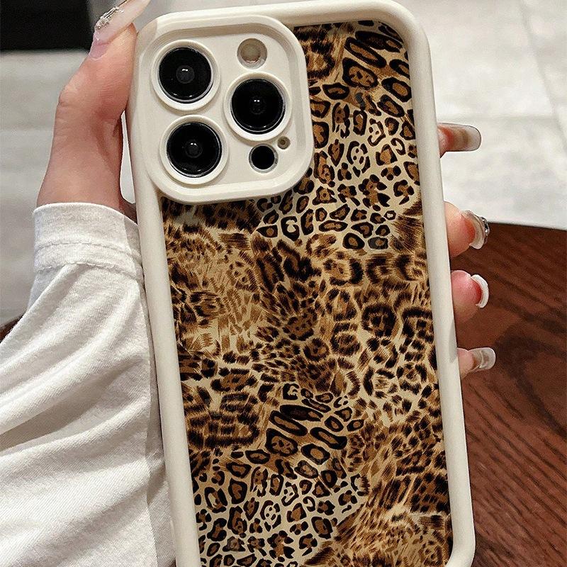 Leopard Print Tiger Print for iPhone15Pro Mobile Phone Case Apple 14 All-inclusive Edge 11/12/13 Anti-drop 16 Soft Glue