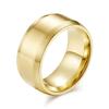 Simple Matte Titanium Steel Ring, Gold-plated Wide Brushed Ring