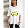 Cute Avocado Couple T Shirt White Avocado Print With Hearts For Casual Wear And Everyday Outfits