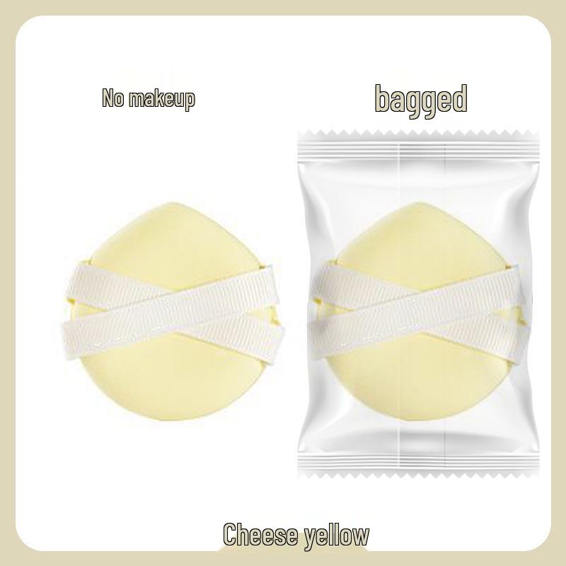 Mochi Double Ribbon Air Cushion Puff: Thick Marshmallow Soft Makeup Sponge, Non-Absorbent.