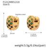 18k Gold-Plated Stainless Steel Plaid Zircon Earrings