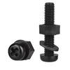 5-50Pcs Cross Round Head Screw and Nut with Washes M2 M2.5 M3 M4 M5 M6 M8 Black/White Nylon Screws Metric Threaded Bolts Nut Kit