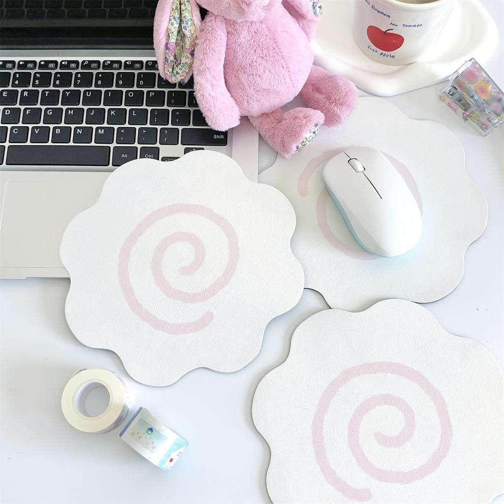 1PC Simple and Cute Soft Mouse Pad, Fish Cake Pattern, Mouse Pad, Student Desktop Decoration Pad, Suitable for Back To School