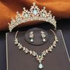Gorgeous Bridal Jewelry Sets Women Tiara Crown and Earring Necklace Set Princess Girls Wedding Dress Costume Accessories