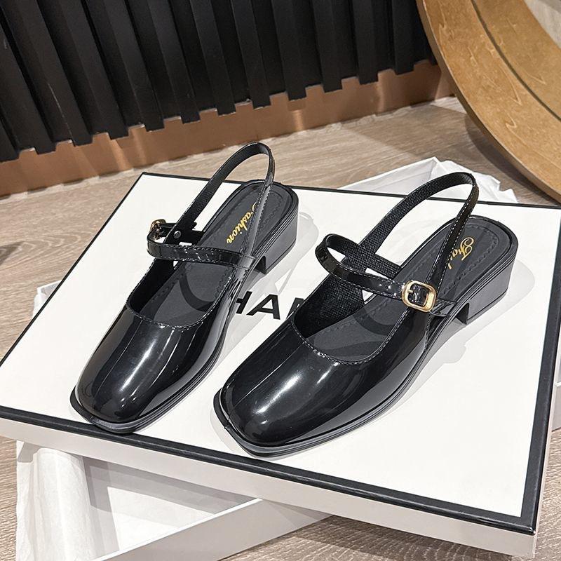 Versatile Mary Jane sandals women's new single shoes high heels shallow mouth spring and summer bag head retro women's sandals
