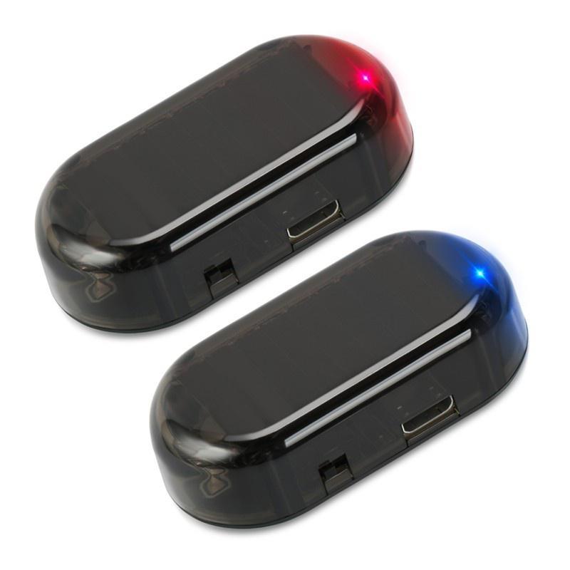 1st Bil Solar Varningsljus Dummy Larm Simulering Stöldskydd Universal LED-kamera interiörlampa