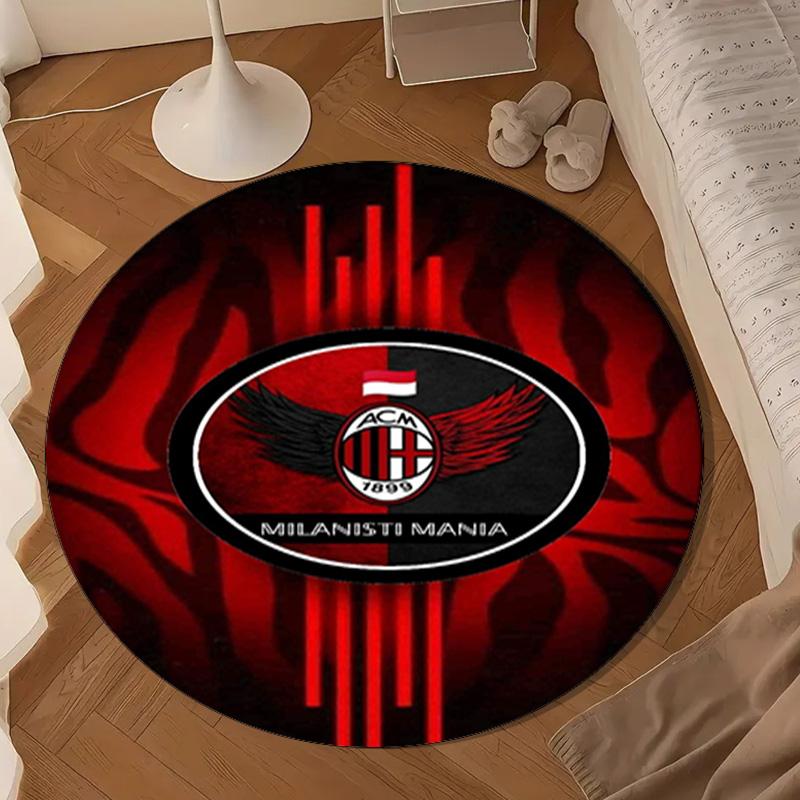 Ac Football Club Round Rug for Livingroom,Bedroom, Palyroom, Chair Rug, Area rug, Circle Carpet, Large Size Fan Christmas gift