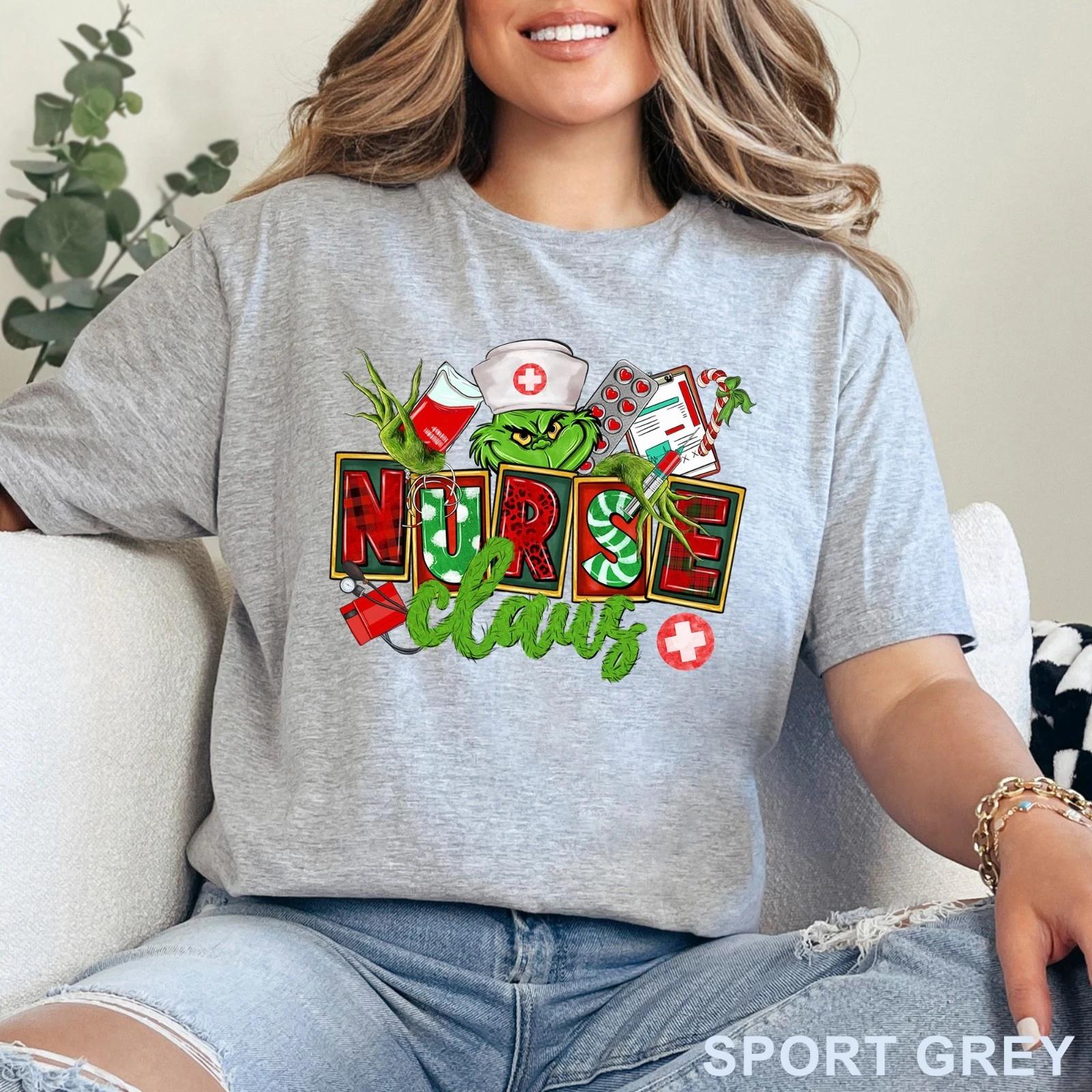 Grinch Nurse Shirt, Christmas Nurse Tee, Nurse Grinch Claus Shirt, 203739 4XL